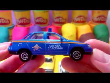 Toy cars are hidden in Play Doh