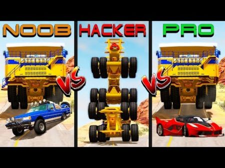 Beamng drive NOOB vs PRO vs HACKER crashes 3