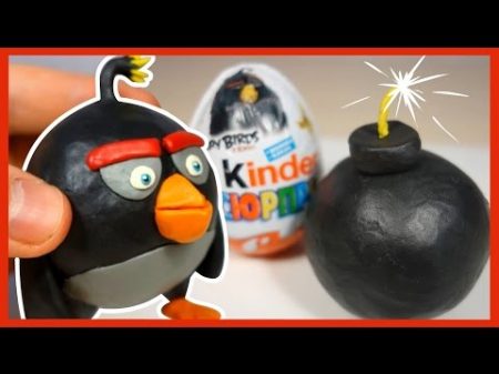 Как слепить Бомба из пластилина Bomb Энгри Бердз Angry Birds Movie of plasticine