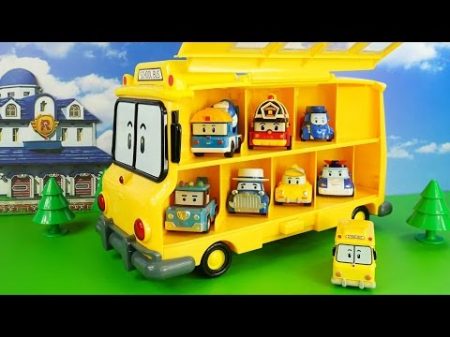 Большой Желтый автобус Скулби из мультика Робокар Поли Гараж для машинок Robocar Poli 애니메이션 영화