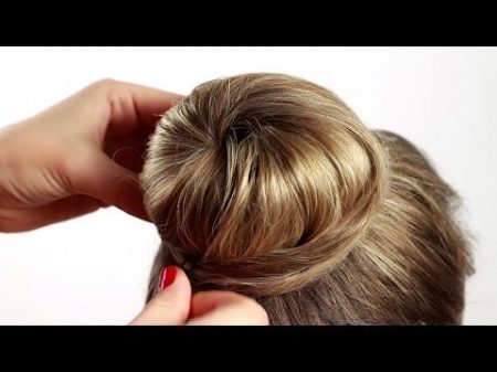 Делаем прическу пучок с помощью валика Бублик Bagel Beam Hairstyle