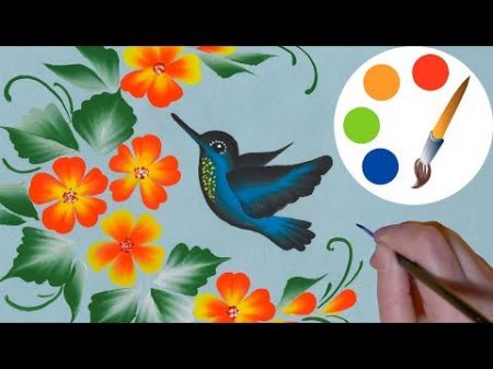 How to paint a Hummingbird One Stroke for beginners irishkalia