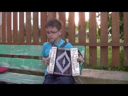 8 year boy plays on accordion