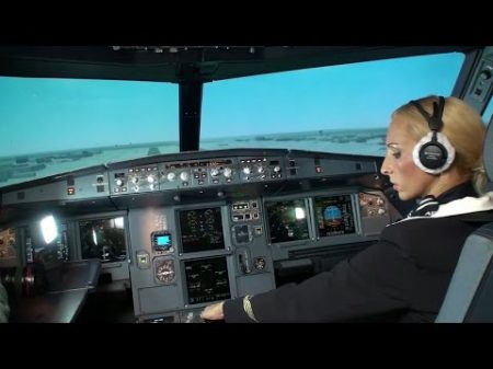 Стюардесса пытается посадить A320