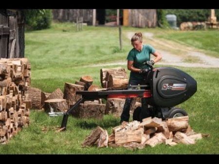 Sexy Girls and Log Splitter Chainsaw Circular Saw New Technologies Chopping Wood