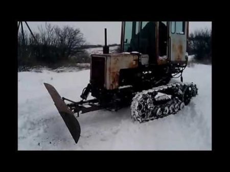 Горним сніг трактор т 70 молдован перша проба з саморобним ковшом лопатой Horn snow tractor T 70