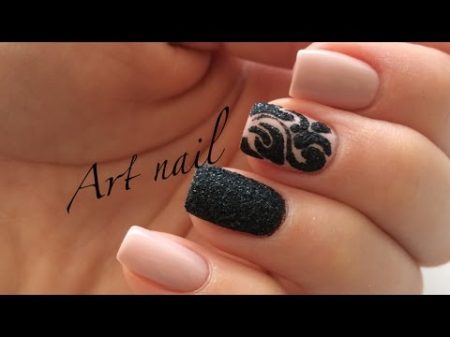 Маникюр Бархатный Песок! Дизайн Ногтей Гель лаком и блестками! Nail Art Designs