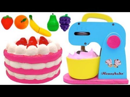 Mrs Rainbow Making a Strawberry Cake with a Kitchen Playset